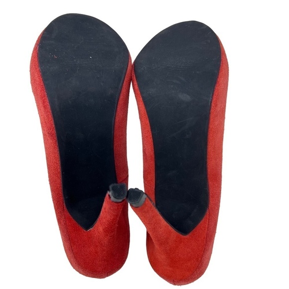 Ed Hardy Women's Oiled Suede Stiletto Platform Heels Pumps Rust Orange Size 9 - Picture 8 of 12